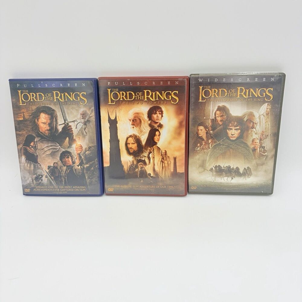 Lord of the Rings DVD Trilogy Set 3 Movies Fellowship Two Towers King
